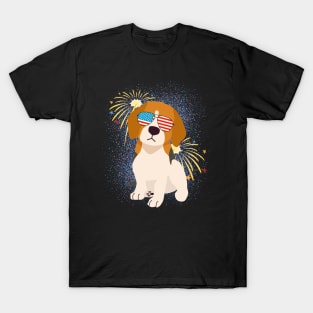 Cool Dog USA flag Patriotic 4th July independence day coolest shirt for july forth T-Shirt